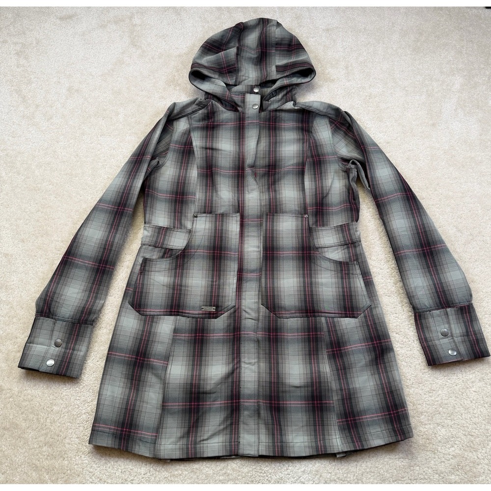 Outdoor Research OR Decibelle Jacket Women's Large Gray Plaid Hooded Coat
